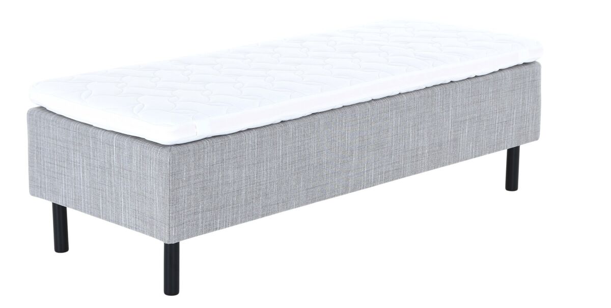 Unia Hopea runkopatjasänky L 90x200 harmaa, muoto pp, 23cm musta jalka